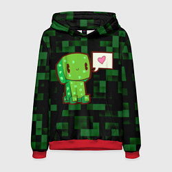 Толстовка-худи мужская Minecraft Creeper, цвет: 3D-красный