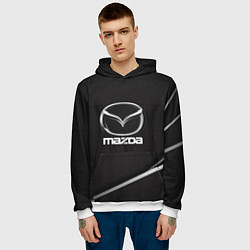 Толстовка-худи мужская MAZDA, цвет: 3D-белый — фото 2