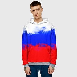 Толстовка-худи мужская Россия, цвет: 3D-меланж — фото 2