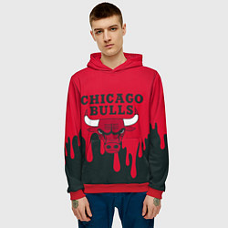 Толстовка-худи мужская Chicago Bulls, цвет: 3D-красный — фото 2