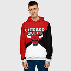 Толстовка-худи мужская CHICAGO BULLS, цвет: 3D-белый — фото 2