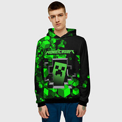 Толстовка-худи мужская Minecraft, цвет: 3D-черный — фото 2