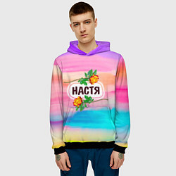 Толстовка-худи мужская Настя, цвет: 3D-черный — фото 2