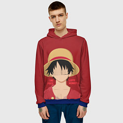 Толстовка-худи мужская Luffy, цвет: 3D-синий — фото 2