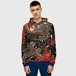 Толстовка-худи мужская Dsquared tatoo DRAGON, цвет: 3D-синий — фото 2