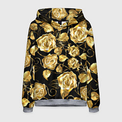 Толстовка-худи мужская Golden Roses, цвет: 3D-меланж