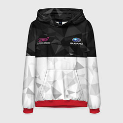 Толстовка-худи мужская SUBARU WRX STI спина Z, цвет: 3D-красный