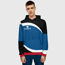 Толстовка-худи мужская Russia, цвет: 3D-красный — фото 2