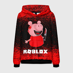 Толстовка-худи мужская Roblox Piggy, цвет: 3D-черный