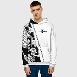 Толстовка-худи мужская Георгий, цвет: 3D-белый — фото 2