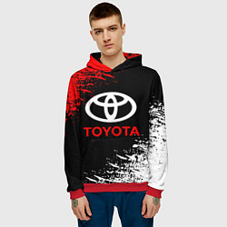 Толстовка-худи мужская TOYOTA, цвет: 3D-красный — фото 2