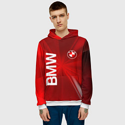 Толстовка-худи мужская BMW, цвет: 3D-белый — фото 2