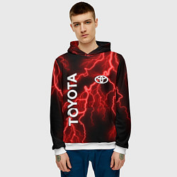 Толстовка-худи мужская TOYOTA, цвет: 3D-белый — фото 2