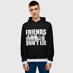 Толстовка-худи мужская Friends Dont Lie, цвет: 3D-белый — фото 2