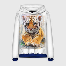 Толстовка-худи мужская Tiger Art, цвет: 3D-синий