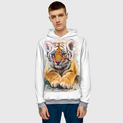 Толстовка-худи мужская Tiger Art, цвет: 3D-меланж — фото 2