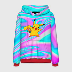 Толстовка-худи мужская Пикачу, цвет: 3D-красный