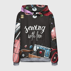 Толстовка-худи мужская Сшито с любовью, цвет: 3D-меланж