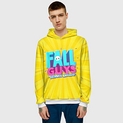 Толстовка-худи мужская Fall Guys, цвет: 3D-белый — фото 2