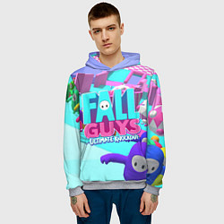 Толстовка-худи мужская Fall Guys, цвет: 3D-меланж — фото 2