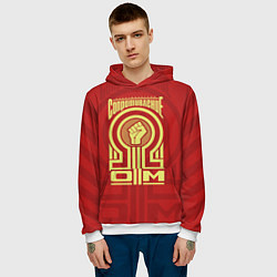 Толстовка-худи мужская Электрическое сопротивление, цвет: 3D-белый — фото 2