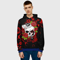Толстовка-худи мужская Череп и змея, цвет: 3D-синий — фото 2