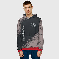 Толстовка-худи мужская MERCEDES МЕРСЕДЕС, цвет: 3D-красный — фото 2