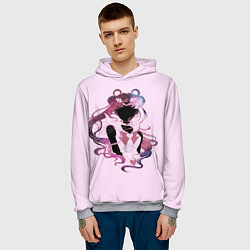 Толстовка-худи мужская Космическая Сейлор Мун, цвет: 3D-меланж — фото 2