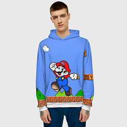 Толстовка-худи мужская Mario, цвет: 3D-белый — фото 2