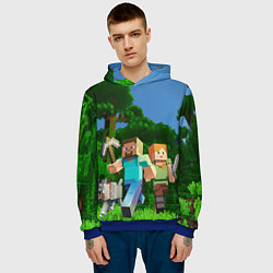 Толстовка-худи мужская Minecraft, цвет: 3D-синий — фото 2