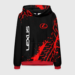 Толстовка-худи мужская LEXUS ЛЕКСУС, цвет: 3D-красный