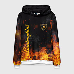 Толстовка-худи мужская LAMBORGHINI, цвет: 3D-белый