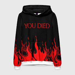 Толстовка-худи мужская YOU DIED, цвет: 3D-белый