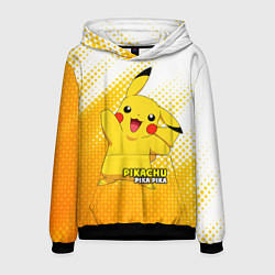 Толстовка-худи мужская Pikachu Pika Pika, цвет: 3D-черный