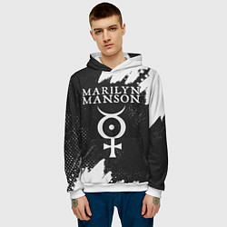 Толстовка-худи мужская MARILYN MANSON М МЭНСОН, цвет: 3D-белый — фото 2