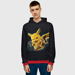 Толстовка-худи мужская Pikachu Pika Pika, цвет: 3D-красный — фото 2