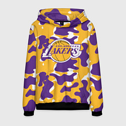 Толстовка-худи мужская LA LAKERS ЛЕЙКЕРС, цвет: 3D-черный