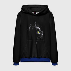 Толстовка-худи мужская Кошка, цвет: 3D-синий