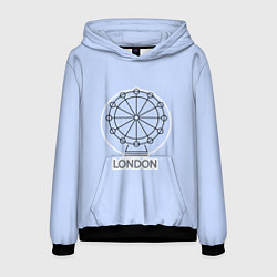 Толстовка-худи мужская Лондон London Eye, цвет: 3D-черный
