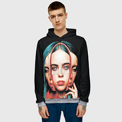 Толстовка-худи мужская Билли Айлиш, цвет: 3D-меланж — фото 2