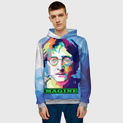 Толстовка-худи мужская Джон Леннон Imagine, цвет: 3D-меланж — фото 2
