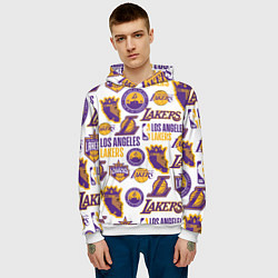 Толстовка-худи мужская LAKERS LOGO, цвет: 3D-белый — фото 2