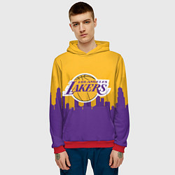 Толстовка-худи мужская LOS ANGELES LAKERS, цвет: 3D-красный — фото 2