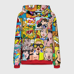Толстовка-худи мужская Pop Art, цвет: 3D-красный