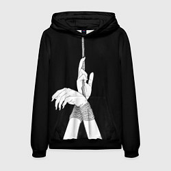 Толстовка-худи мужская Связанные руки эстетика, цвет: 3D-черный