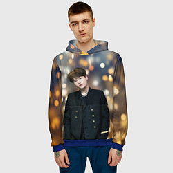 Толстовка-худи мужская MIN YOONGI, цвет: 3D-синий — фото 2