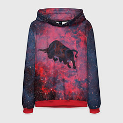 Толстовка-худи мужская Бык, цвет: 3D-красный