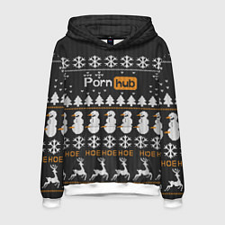 Толстовка-худи мужская Christmas PornHub, цвет: 3D-белый