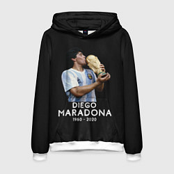 Толстовка-худи мужская Diego Maradona, цвет: 3D-белый