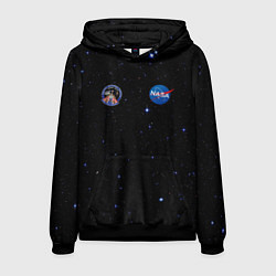 Толстовка-худи мужская NaSa Space Космос Наса, цвет: 3D-черный